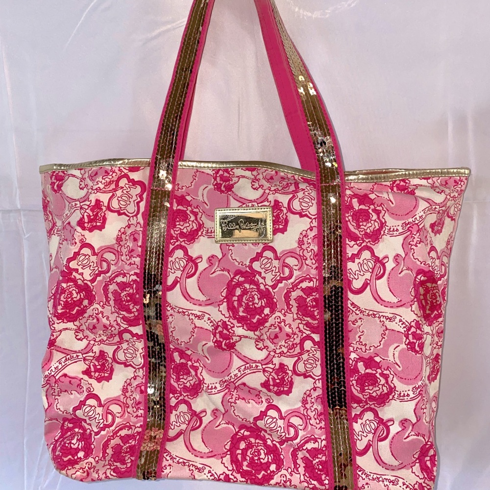 Phi Mu Lilly Pulitzer Sequin Tote
